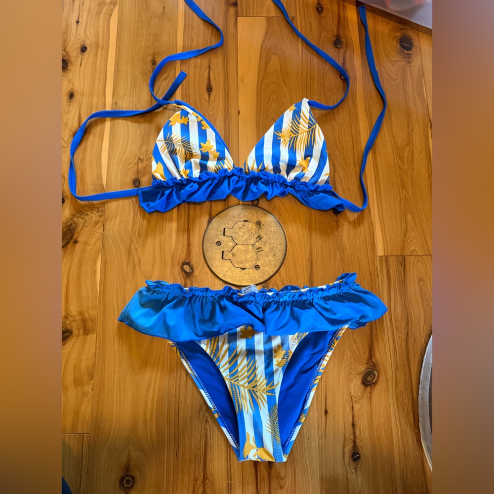 Boutine LA Blue and Yellow Tropical Bikini